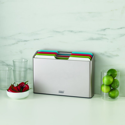 Bộ thớt 4 cái Folio Joseph Joseph  Tặng 1 con dao cao cấp( màu bạc,kèm dao) - 003406