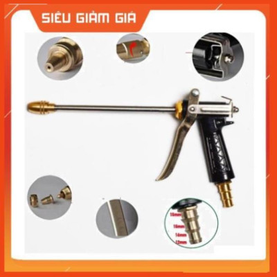 Bộ dây vòi xịt nước rửa xe, tưới cây . tăng áp 3 lần, loại 20m 206318 đầu đồng, cút,nối vàng + tặng mở chai