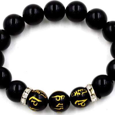 Vòng tay chuỗi hạt thạch anh đen khắc Phật chú 12 ly MSA119