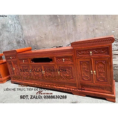 Kệ tivi mõ gỗ hương đá