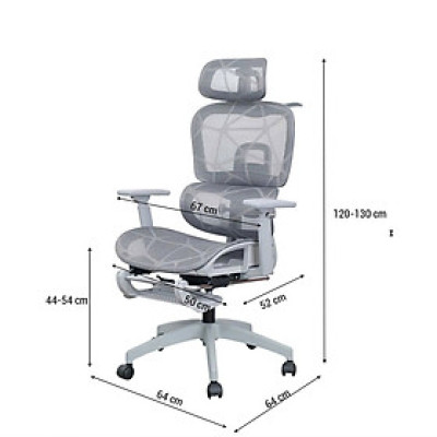 CR4337-2M Ghế văn phòng Công thái học màu xám Nội thất Capta