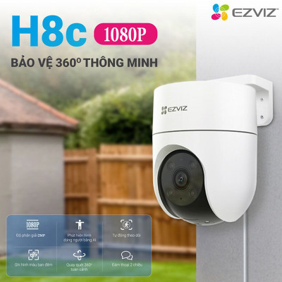 Camera Eziz Ngoài Trời H8C 2MP/ C8C 4Mp - Đèn Còi Báo Động - Màu Ban Đêm - Đàm Thoại 2 Chiều - Xoay 360 Độ - Hàng chính hãng