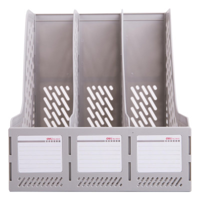 Khay Tài Liệu Nhựa Cứng 3 Ngăn Đứng Deli 9845 - Màu Ngẫu Nhiên