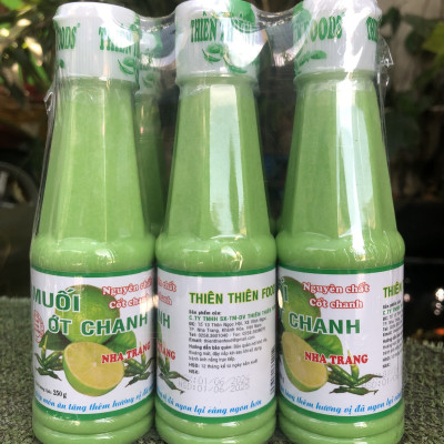 Muối Ớt Xanh Chai Lớn 250g (lốc 6 chai) Thương Hiệu Thiên Thiên Food - Đặc Sản Nha Trang Dùng Chấm Hải Sản