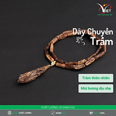 Dây Chuyền Trầm Hương Thiên Nhiên Kiểu Mộc Thô Độc Đáo