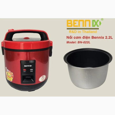 [Hàng chính hãng] Nồi cơm điện Bennix dung tích 2.2 lít, lòng dày cơm ngon - Hàng chính hãng bảo hành 12 THÁNG