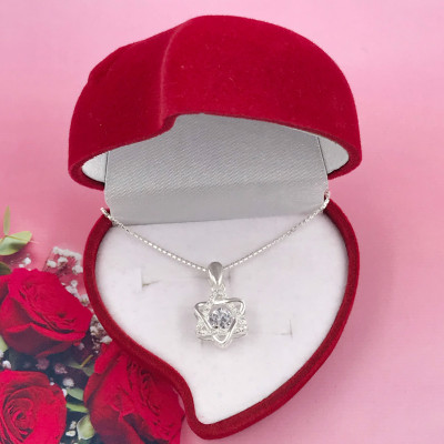 Dây Chuyền Vòng Cổ Bạc 925 Cao Cấp Ngôi Sao May Mắn Đính Đá CZ Cao Cấp Chống Xước BẠC HIỂU MINH DMD449