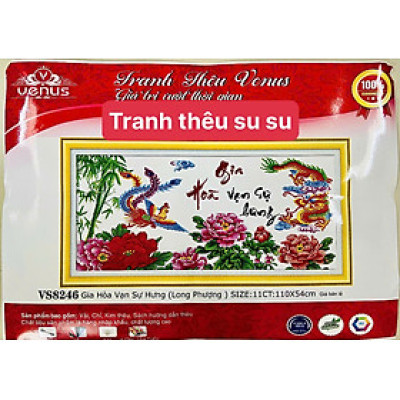 Tranh thêu chữ thập Gia hoà vạn sự hưng vs8246, kích thước 110 x 54 cm
