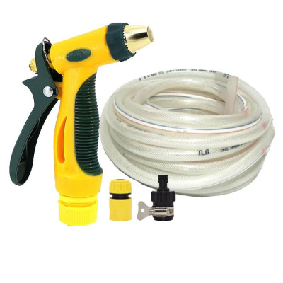 Bộ dây vòi xịt nước rửa xe,tưới cây tăng áp 3 lần 20m(cút nhựa nối 713-1) 206317 