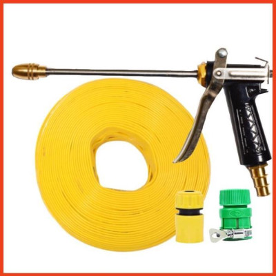Rửa xe tưới cây Bộ dây và vòi xịt tăng áp lực nước 300% loại 25m cút nhựa,nối nhựa 206318