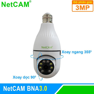 Camera IP WiFi Giám Sát An Ninh NetCAM BNA3.0, Quay quét 360 độ, Độ phân giải 3.0MP, Theo dõi hoạt động trên App ICSEE - Hàng chính hãng