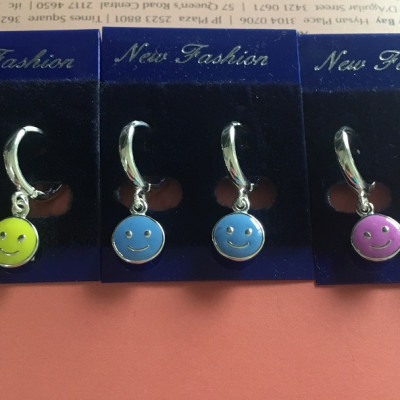 Bông tai bạc trẻ em bạc Ý S925 Bạc Xinh Huệ Ngân - Mặt cười xinh RYE140740