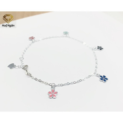 Lắc chân bạc Ý 925 Huệ Ngân - Hoa đại JL001