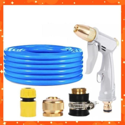 Bộ dây vòi xịt nước tưới cây rửa xe,tăng áp 3 lần, loại 15m (cút nhựa nối đồng nhựa) 206846