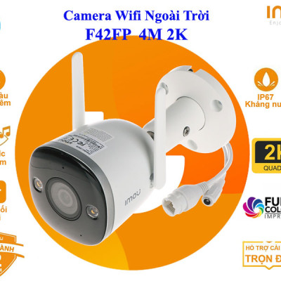 CAMERA WIFI IMOU NGOÀI TRỜI F42FP 4MP 2K TÍCH HỢP MIC - CÓ MÀU BAN ĐÊM - HÀNG CHÍNH HÃNG