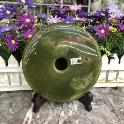 Đồng điếu (đồng tiền ) phong thủy đá ngọc Onyx - Đường kính 16 cm
