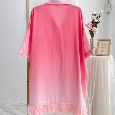 Đầm Sơmi D802 Lụa Quảng Châu Cao Cấp Đính Đá Thiên Nga Xinh Xắn