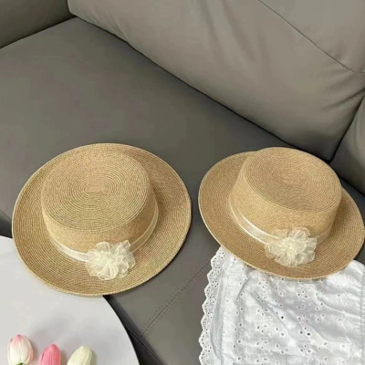 Nón đi biển mũ rộng vành phớt cao bồi cho nữ đai trắng gắn hoa xinh chất liệu cói chống nắng thoáng mát thời trang Hàn Quốc  dona240707
