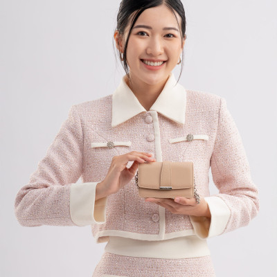 Ví Yuumy ( Thời trang nữ phối dây đeo chéo mini xinh xắn - Ví da Seasand YV101 )