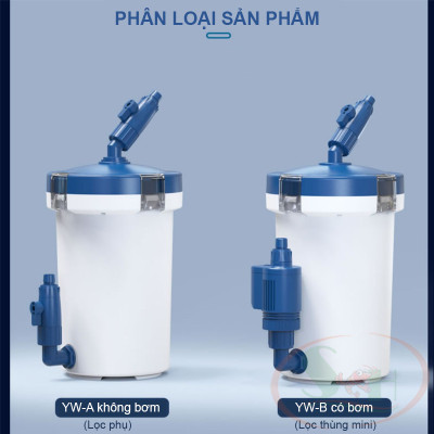 Lọc thùng mini Sunsun YW 01B, 02B, 03B External Filter lọc phụ có bơm bể cá tép thủy sinh