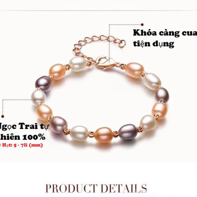 Combo Vòng đeo tay Ngọc Trai nuôi cấy tự nhiên, Mixed màu, hạt bầu dục, 5-7li, freesize, Kèm Bản PHOTOCOPY Giấy KIỂM ĐỊNH, hộp đựng lót Nhung gấm