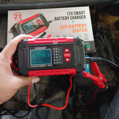 Hàng Nhật: Bộ Sạc Và Test Bình Ắc Quy Thông Minh 2IN1 FOXSUR 12V Công Nghệ Hiện Đại