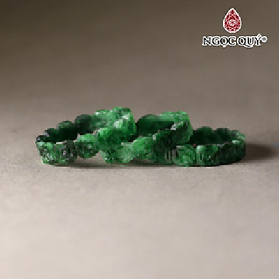 Nhẫn cẩm thạch sơn thủy khắc đồng tiền mệnh hỏa, mộc - Ngọc Quý Gemstones