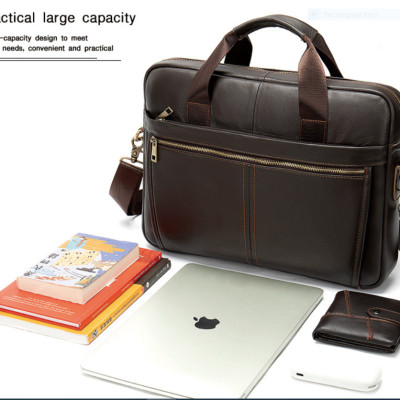 Túi xách nam da bò thật cao cấp phong cách mới 15,6"