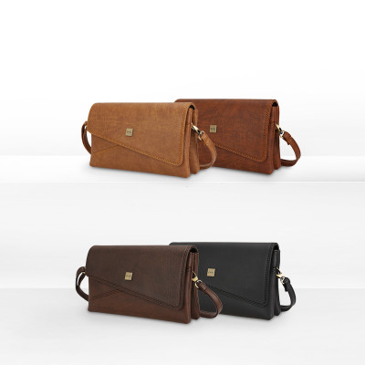 Túi đeo chéo nữ thanh lịch IDIGO FB2 - 380, túi xách cầm tay dáng chữ nhật nắp gập