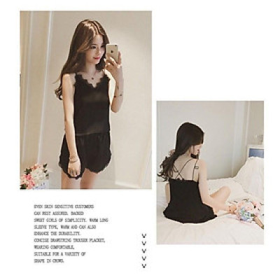 Bộ đồ ngủ satin hoa 06