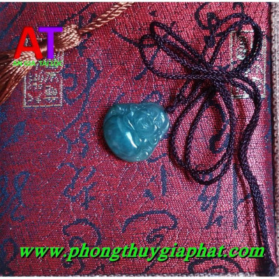 Mặt dây chuyền phật di lặc cẩm thạch xanh