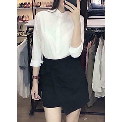 Áo Sơ Mi Trắng Basic Công Sở