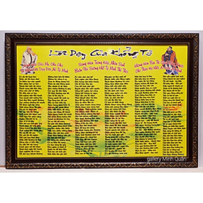 TRANH CHỮ LỜI DẠY KHỔNG TỬ - IN LỤA CAO CẤP