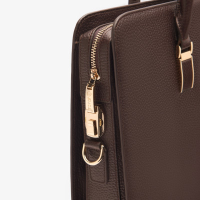 Cặp Da Doanh Nhân Túi Xách Công Sở GENCE CTS13 Da Bò Khóa Số Cao Cấp Màu Nâu