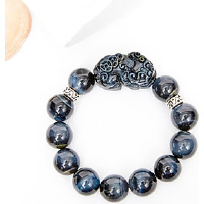 Vòng tay đá thạch anh mắt ưng phối tỳ hưu đá mệnh thủy, mộc - Ngọc Quý Gemstones