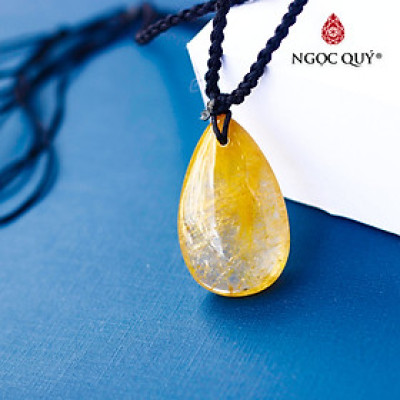 Mặt dây chuyền hình giọt nước thạch anh tóc vàng - Ngọc Quý Gemstones