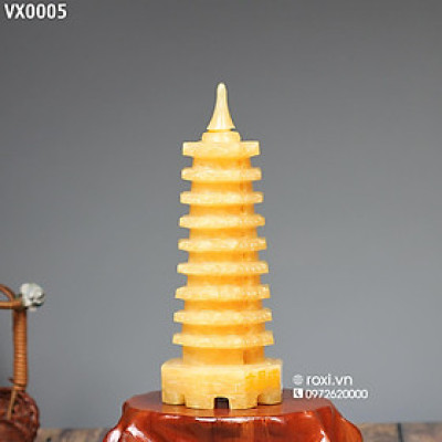 Tháp văn xương 9 tầng ngọc Hoàng Long 700g - 18cm