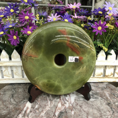 Đồng điếu (đồng tiền ) phong thủy đá ngọc Onyx - Đường kính 16 cm