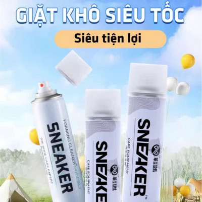 Combo 3 Chai Xịt Tạo Bọt Vệ Sinh Giày, Dép và Túi Xách, Bình Xịt Làm Sạch Trắng Giày