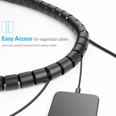 Ugreen UG30820LP121TK 5M màu Đen Dây ống xoắn PE bảo vệ cáp cao cấp - HÀNG CHÍNH HÃNG