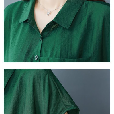 Áo sơ mi nữ form rộng tay ngắn, chất liệu Đũi tơ mềm mát, áo kiểu nữ, form trẻ trung, năng động, T73