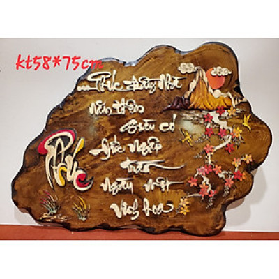 TRANH GỖ THƯ PHÁP NGHỆ THUẬT CHỮ PHÚC