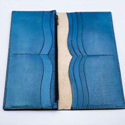 Ví nữ cầm tay da bò handmade họa tiết cá Koi