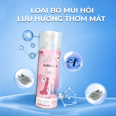 Chai xịt khử mùi giày dép NaNo Bạc khử vi khuẩn 99% loại bỏ mùi hôi giày dép Mũ Bảo Hiểm mùi hôi chân nhanh chóng, tiện lợi