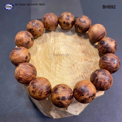 Vòng Gỗ Nu Ngọc Am Để Mộc Dáng Tròn Vân Vip Mùi Thơm Ngọt Ngào - BH692