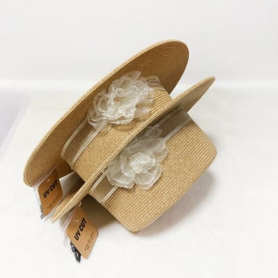 Nón đi biển mũ rộng vành phớt cao bồi cho nữ đai trắng gắn hoa xinh chất liệu cói chống nắng thoáng mát thời trang Hàn Quốc  dona240707