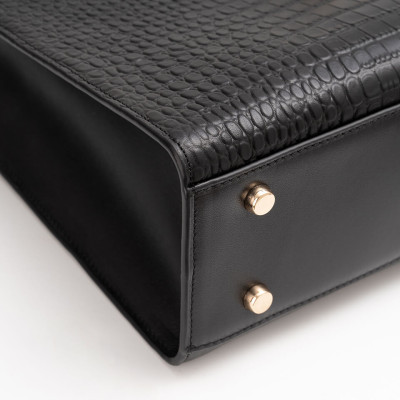 Túi xách nữ công sở Gence da bò dập vân TX18 Black