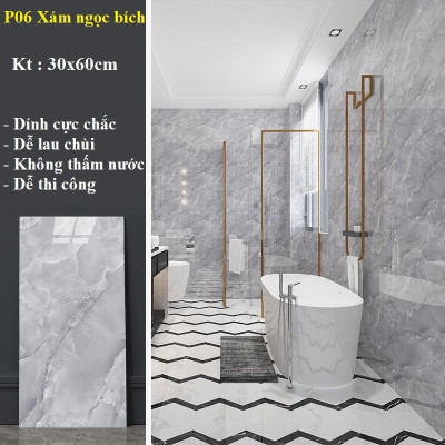 Bộ 15 Tấm Xốp Dán Tường 3D PVC Vân Đá 60x30cm Keo Sẵn Dày 2,5mm Cao Cấp, Sang trọng