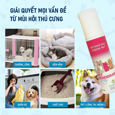 Khử mùi hôi thú cưng cao cấp Eodor Pet 150ml. Công nghệ vi bọc phân tử đến từ Hoa Kỳ