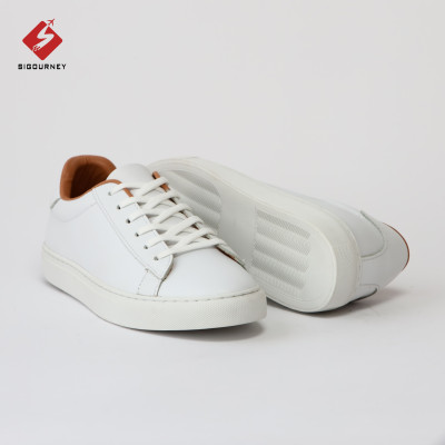 Giày Sneaker da bò màu trắng SIGOURNEY giày thể thao nam TT-001 bảo hành 18 tháng